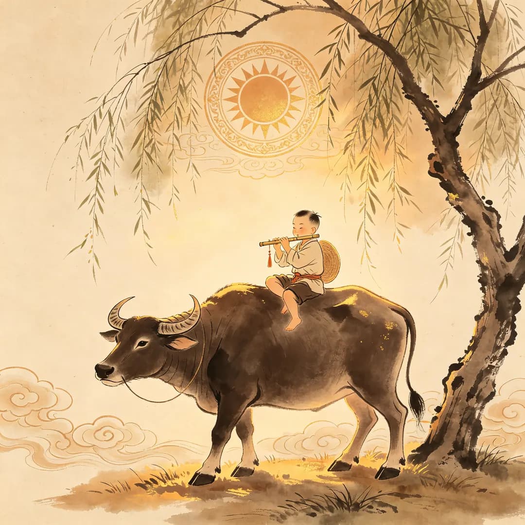Ox — Chinese ink-wash painting