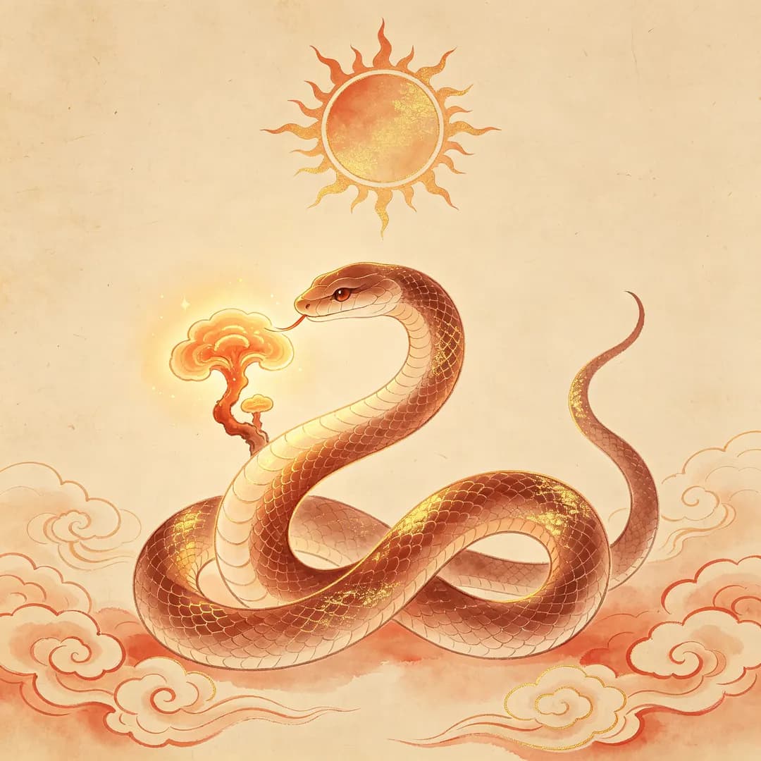 Snake — Chinese ink-wash painting